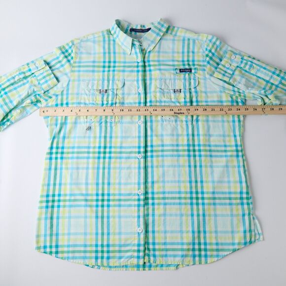 Columbia PFG Super Bahama Vtg Fishing Shirt Mens XL Long Sleeve Plaid UPF - Picture 3 of 11